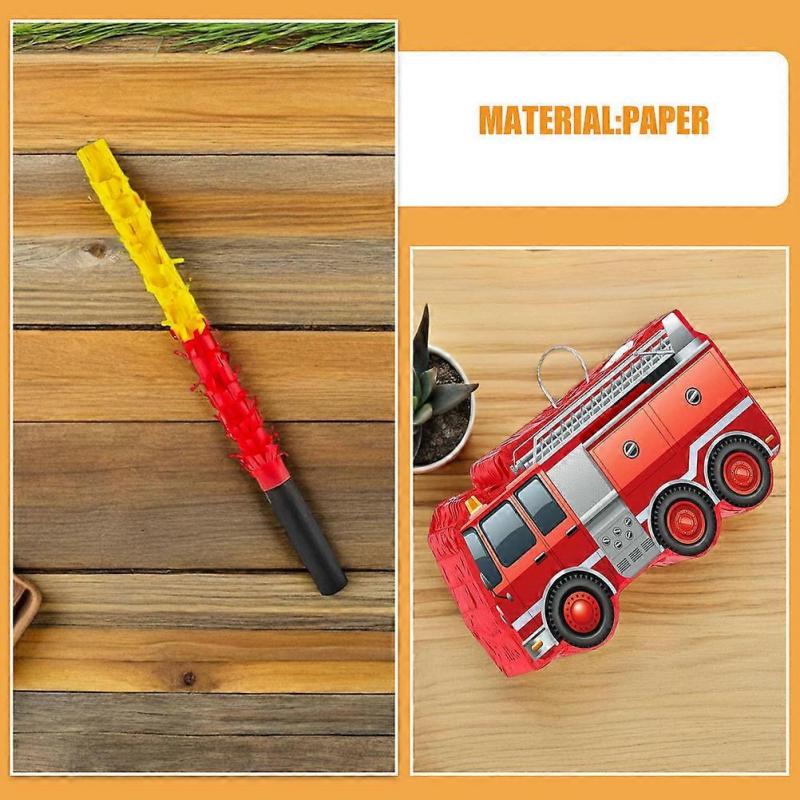Feuerwehrauto Piñata Party Dekoration Interaktive Aktivität Für Kinder Jungen Geburtstagsparty Zubehör Rot 41.00X22.50X8.00CM Süßigkeiten Spender 1Set