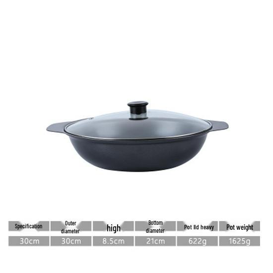 Commercial Cast Iron Pot for Crispy Rice and Clay Pot Dishes, Compatible with Induction Cookers