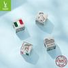 S925 Sterling Silver American Polish Commemorative Beads Popular Cube Collection Loose Beads Beads