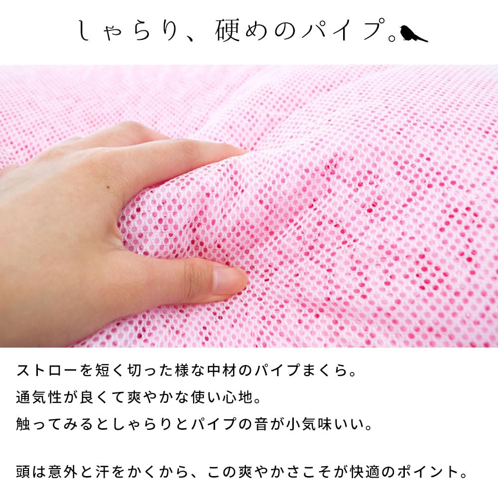 Made In Japan with Pipe Pillows [Over 120,000 Sold] Washable Pipe Pillow, Approx. 35x50cm, 0.8kg Fill, Blue, Standard Pipe, Reduces Dust, Adjustable