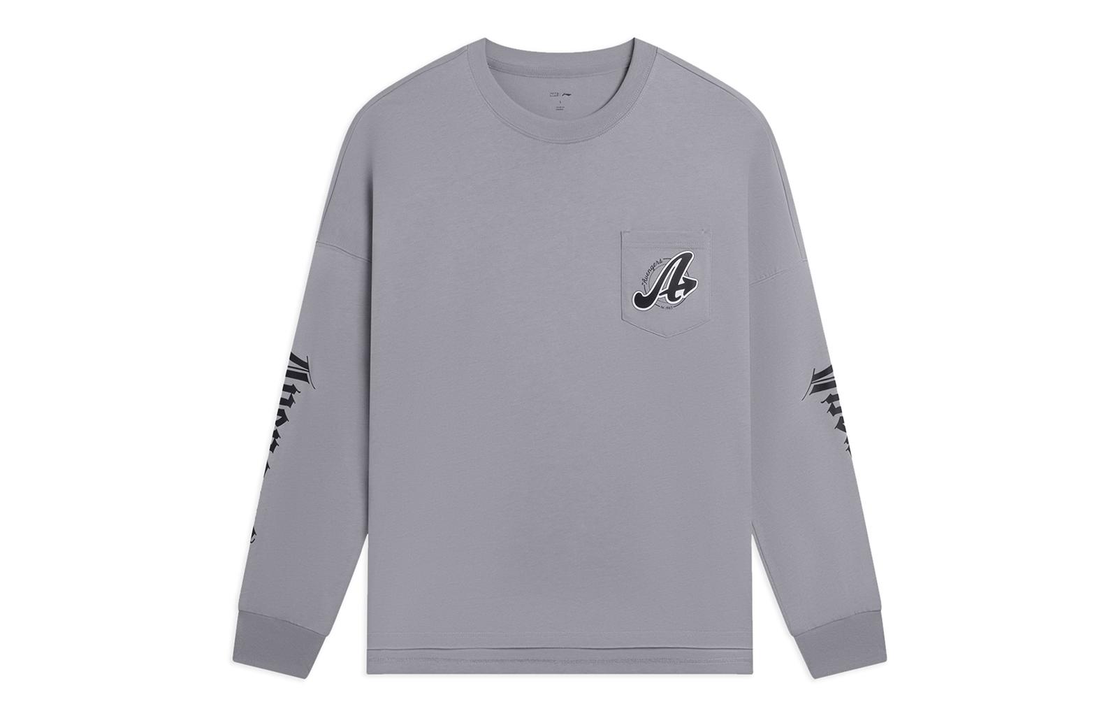 Li Ning Sports Fashion Collection Sweatshirts Unisex Gull Gray Crew Neck Moderate Regular AHSSE29-1 M