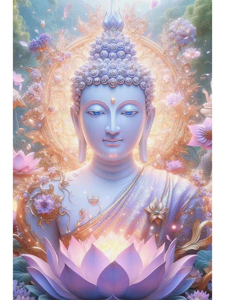 5D DIY Malowanie Diamentowe Religia Budda Lotos Rękodzieło Pełna Mozaika Diamentowa Biżuteria Haft Krzyżykowy Dekoracja Domu Prezenty