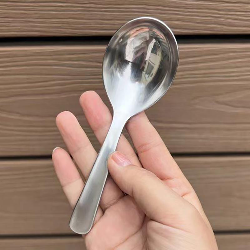 Rostfritt stål rund sked Nät Röd Gyllene middag Långt handtag omrörande dessertskedar för kökstillbehör Prylar