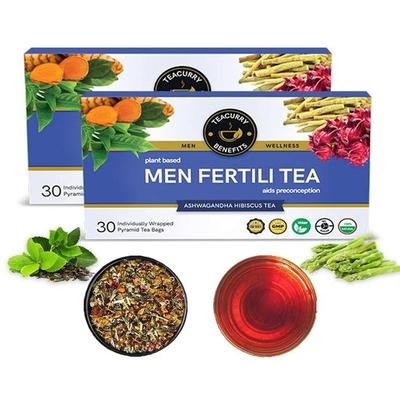 TEACURRY Men Support Hibiscus Tea (2 Months Pack, 60 Tea Bags)-Helps With Vitality, Strength And Proper Function,120 Grams