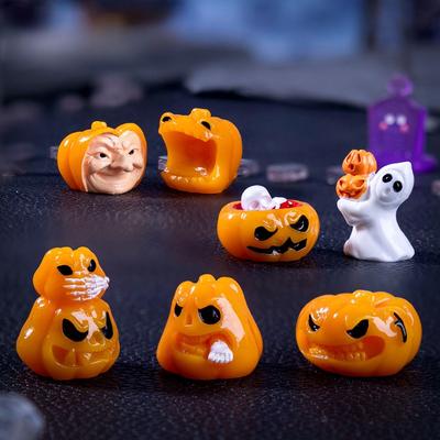 Micro-landscape Halloween Pumpkin Ghost Figurine Decorative Accessories Mini Desktop Ornaments