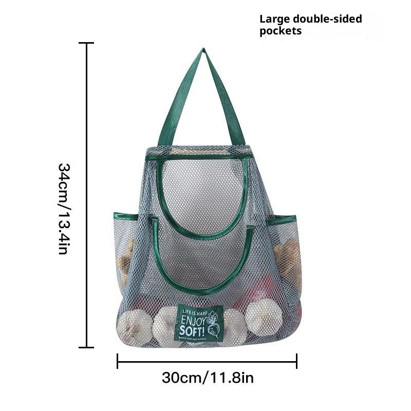 1Pc Portable Hanging Mesh Storage Bag Multi-Purpose Breathable Kitchen Fruit And Vegetable Hanging Bags