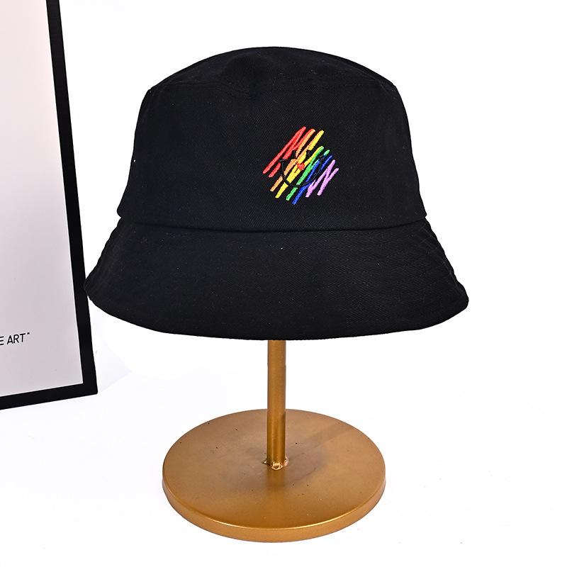 

Осень и Зима Радужная Вышитая Панама Мультяшная Шляпа с Улыбающимся Лицом Женская Повседневная Универсальная Шляпа Ведро Подчеркивающая Маленькое Лицо One Size