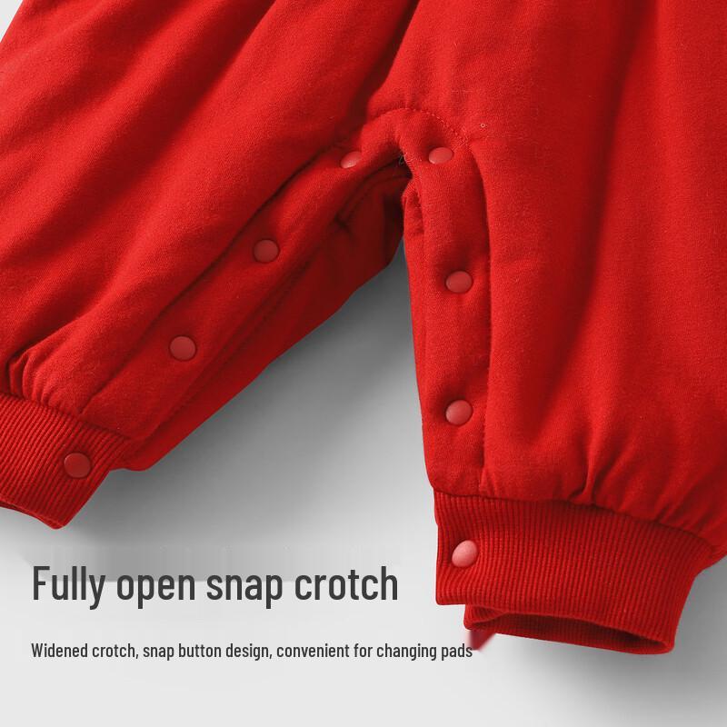 Youqi Baby Winter Padded Festive Red Onesie
