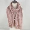 Export Solid Color Crumpled Scarf Women'S Literary And Leisure Cotton And Linen Scarf Versatile Neck Protection Scarf Sunscreen Silk Scarf