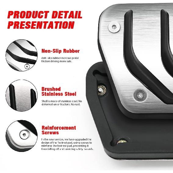 Κάλυμμα Πεντάλ Ξεκούρασης, Κάλυμμα Πεντάλ Φρένου Πεντάλ Γκαζιού Συμβατό με Bmw Σειρά 1 2 3 4 F20 F21 F22 F23 F30 F31 F32 F33 F34 F36 Επένδυση Πεντάλ Γκαζιού(Ένα Σετ