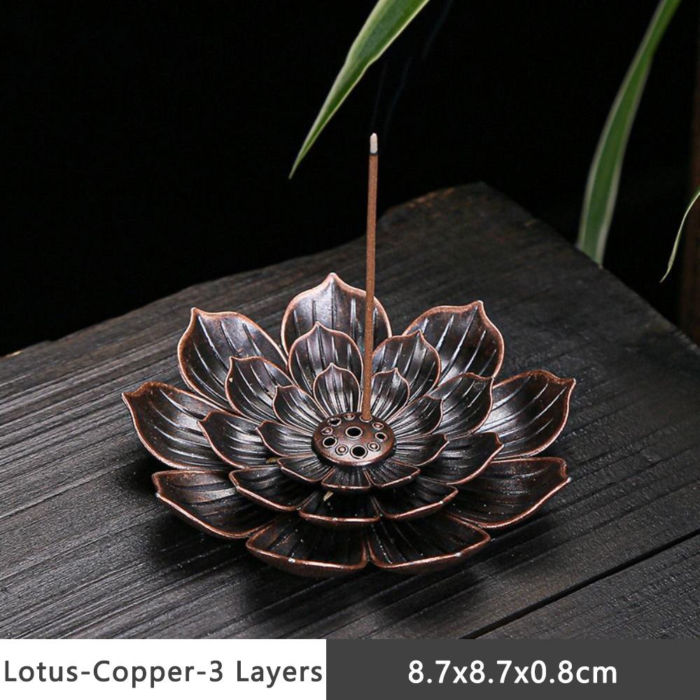High Quality Alloy Incense Holder Lotus Shape Decorative Lotus Censer Multi-Hole Incense Burner Temples Home Office