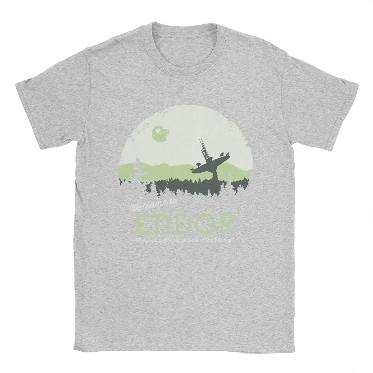 

Добро пожаловать на Эндор Мужские футболки из чистого хлопка Новинка Футболки с круглым вырезом Футболка «Посетите Татуин» Одежда с коротким рукавом Принт#Цвет XXXXXL чёрный