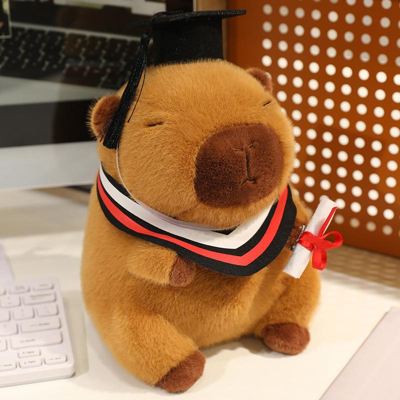 

Cute Doctor Hat Capybara Doll Plush Toy Kapibara Doll Ragdoll Student Graduation Season Gift 20cm（0.11kg）