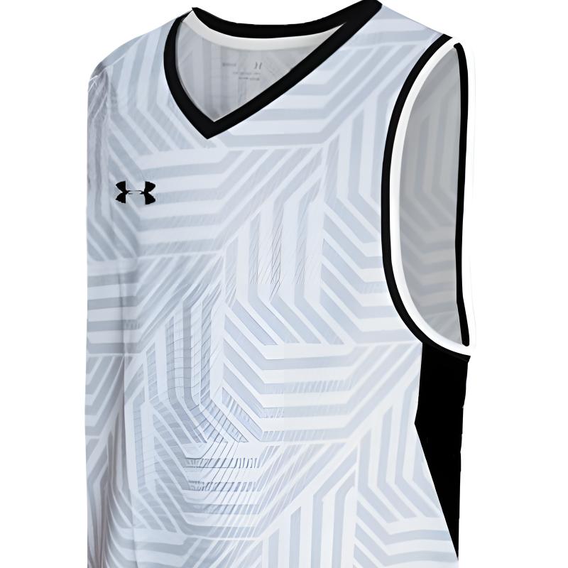 Under Armour Logo Print Atmungsaktives Locker Geschnittenes Basketball Tanktop Herren Tops Weiß 23500102-100