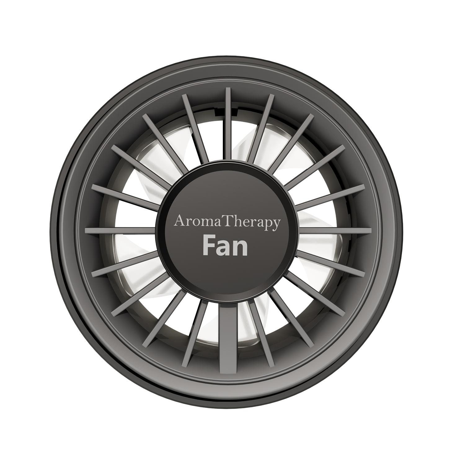 

New Car Mini Cooling Fan Car Atmosphere Fan Car Air vent clip small Fan With Ambient Light 3 Speeds Electric Powerful Fan серый