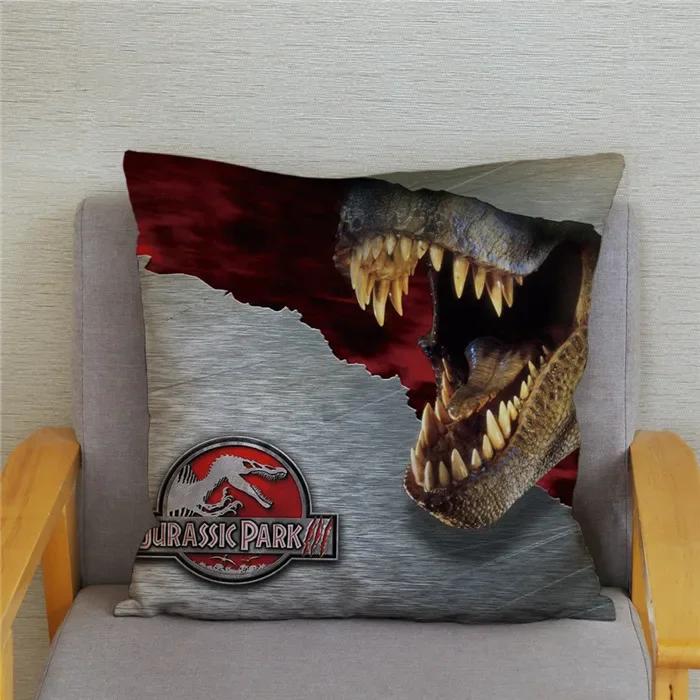 Jurassic Park Dinosaur Print Pillowcase Peach Skin Cushion Cover  Home Decor ,(10) 30x30cm