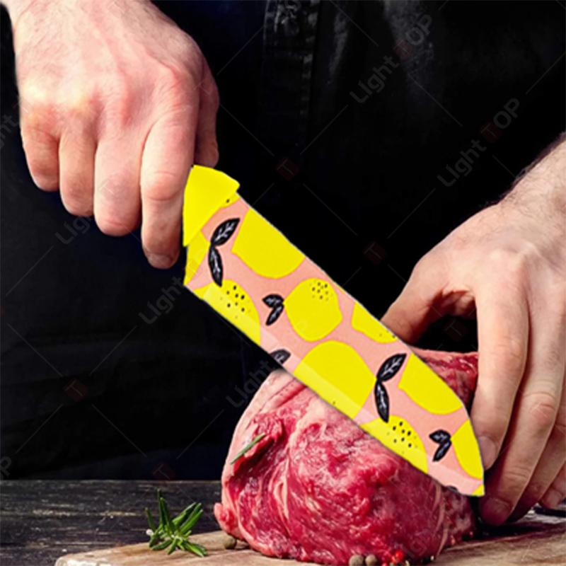 WXCOO Colorful Knife Set Fruit Peeler Vegetable Slicing Kitchen Accessories Wheat Straw Cooking Cutter Butcher Knife for Kitchen