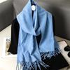 Solid Women Winter Scarf Warm Thicken Cashmere Shawl Outdoor Fashion Luxury Tassels Pashmina Lady Wrap Windproof Scarves