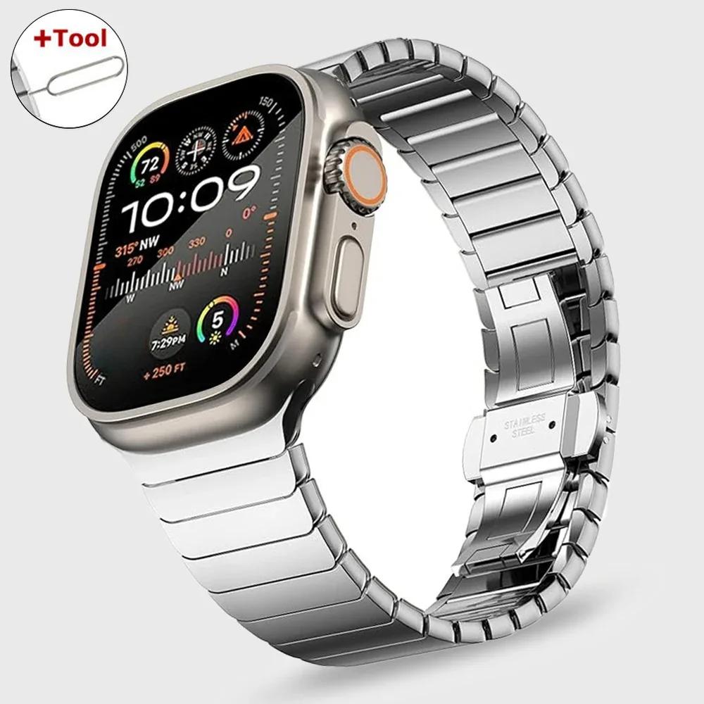 Metal Band for Apple Watch Ultra 3 2 49mm Link Stainless Steel Strap for IWatch 11 10 9 8 7 6 5 4 45 46mm 44 40mm 38mm 41mm 42mm
