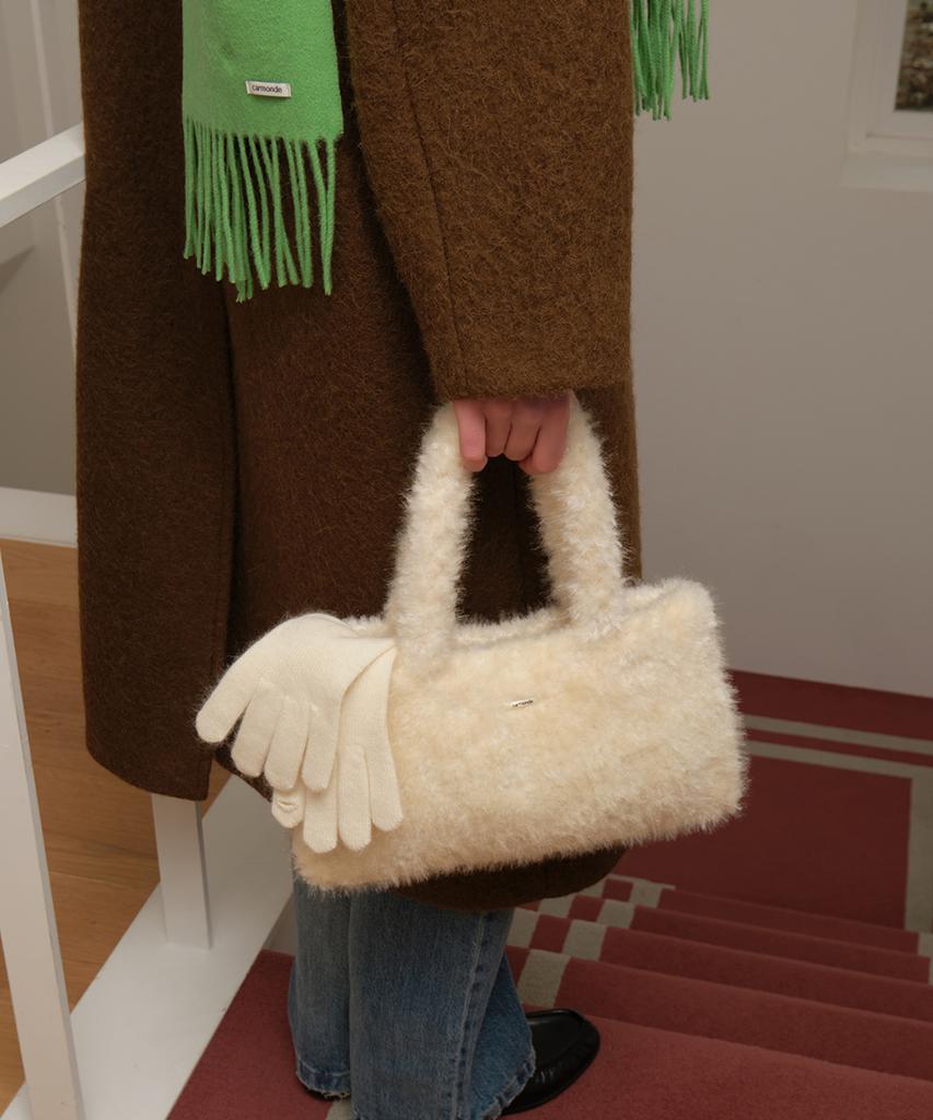 Carmonde Brush Handmade Bag_Ivory