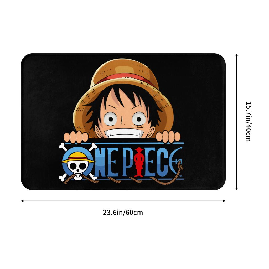Anime One Piece Doormat Anti-Slip Entrance Bathroom Kitchen Door Floor Mat Pirate King Luffy Living Room Carpet Rug