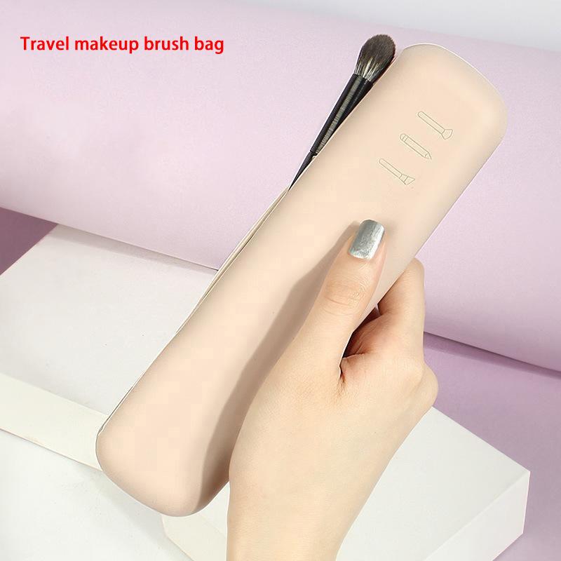 Travel Makeup Brush Holder Silicone Cosmetic Brushes Bag Makeup Sponge Case Portable Waterproof Makeup Tools For Women Girls