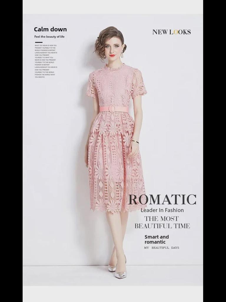 2024 Elegant Slim Lace Midi Dress