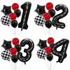 Racing Theme Aluminum Film Digital Balloon Boy Birthday Atmosphere Party Scene Arrangement Balloon Set