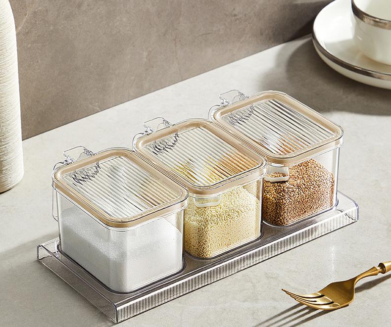 

Airtight Jars with Handle,-proof Kitchen Seasoning Container Set one size кофейный