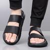 Fashion Brand Summer Men Sandals Leather Lightweight Open Toe Flats Casual Outdoor Walking Sandals Men Beach Hollow Out Shoes Size 38-44