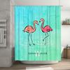 Colorful Flamingo Shower Curtain Personalized with Name and Initials for Bathroom Decorations