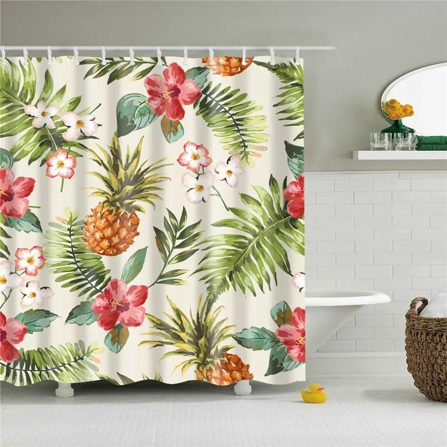 3D Flower Plum Blossom Lotus Lavender Rose Shower Curtains Bathroom Curtain Frabic Waterproof Polyester Bath Curtain with Hooks