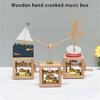 Anspruchsvolle Holz-Spieluhr mit Handkurbelwerk, Cartoon-Tierfigur, musikalisches Desktop-Ornament für Sammler
