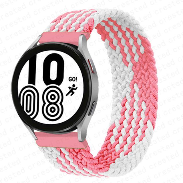 20mm 22mm Band for Samsung Galaxy watch 6 7 4 5 pro active 2 Gear S3 braided solo loop bracelet correa Huawei watch GT 2 3 strap