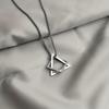 Stainless Steel Geometric Pendant Necklace for Men, Hip-Hop Style Fashion Accessory Couple Gift