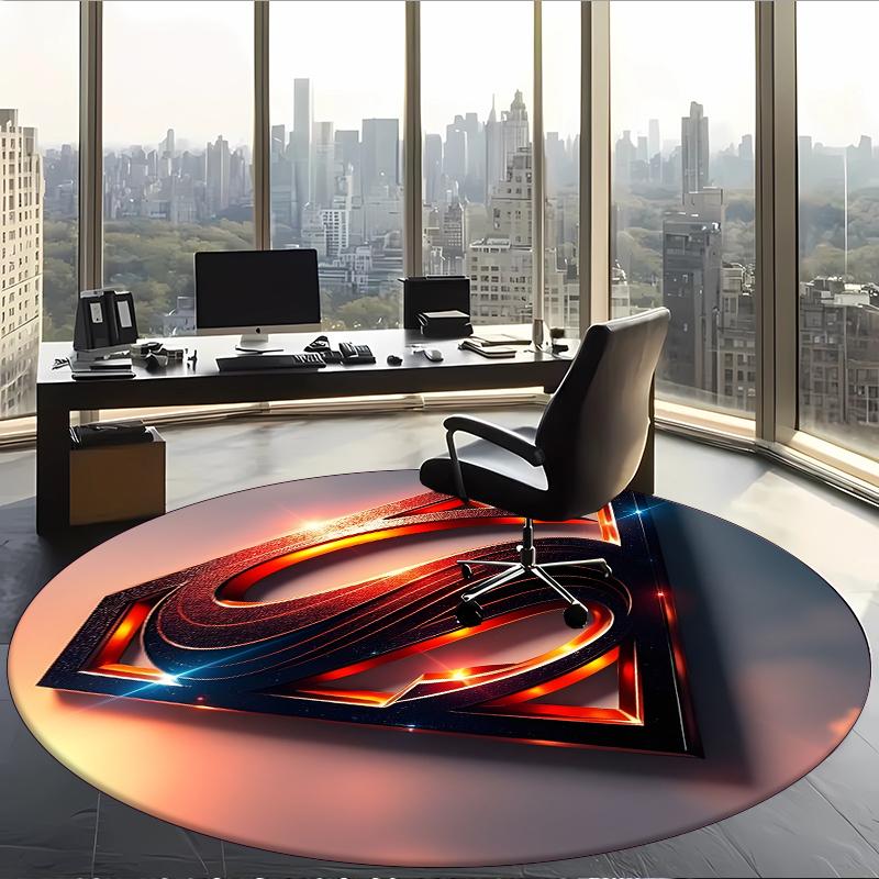 Superuomo (1) Tappeto Rotondo per Ufficio Tappeto Decorativo per Pavimento per Ufficio Camera da Letto Soggiorno e Spazio Domestico