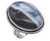 Banded Agate Natural Gemstone Antique Silver Ring US Size-5 R 4994