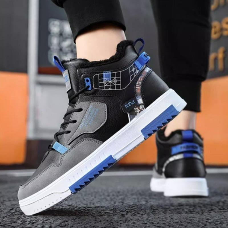 Mens Shoes Fashion High-top Sneakers Winter Plus Velvet Warm Snow Boots for Men Outdoor Casual Sport Shoes Zapatillas De Deporte
