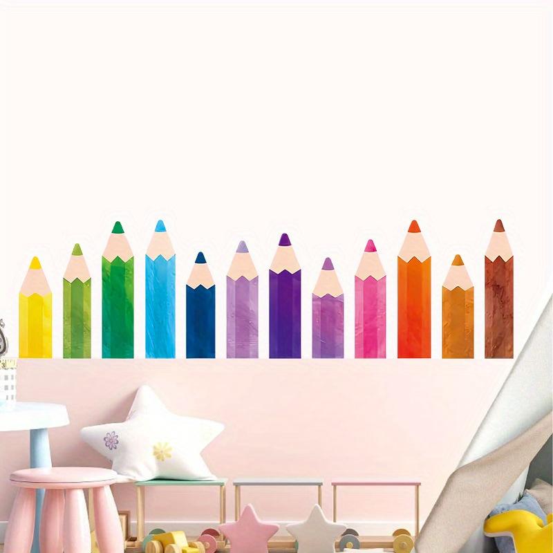 1set 24 Watercolor Pencil Decorative Stickers for Classroom, Bedroom, Glass Window Decoration Stickers scrapbooking,winter