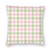 Pink And Green Gingham Square Pillowcase Polyester Linen Velvet Pattern Zip Decorative Pillow Case Sofa Cushion Cover x
