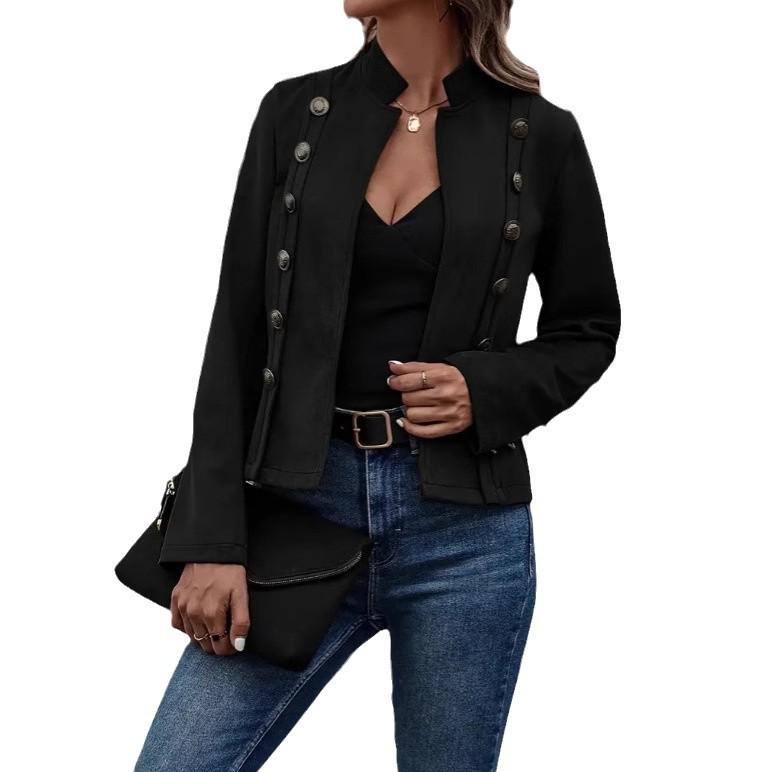 Retro Double-Breasted Suede Coat