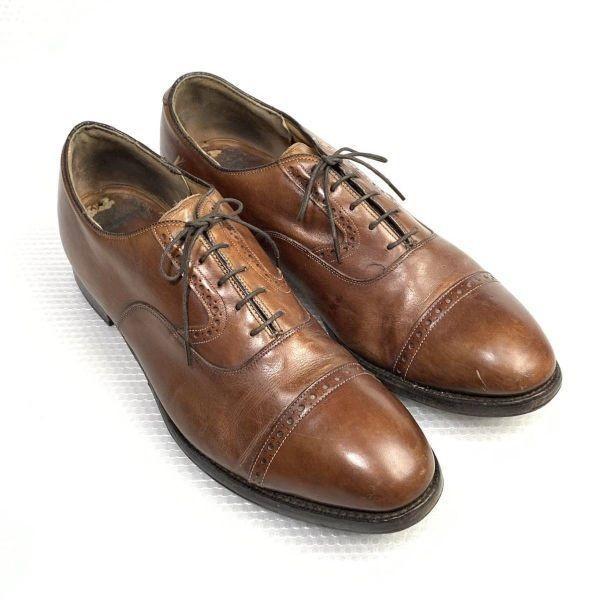 Vintage 80er Johnston & Murphy Cap Toe Lederschuhe Braun 12C 28.5-29.5(GEBRAUCHT)