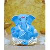 Ceramiczny Ganesha w terakocie, srebrny i niebieski Idolek Ganeszy na deskę rozdzielczą samochodu Mała Murti Ganeszy Idolek Ganapati do dekoracji domu