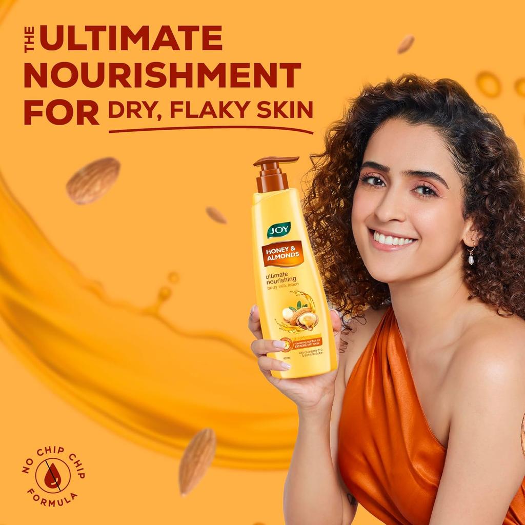 Joy Honey & Almonds Ultimate Nourishing Body Milk Lotion 600ml Pack of 1 For Smooth Soft Skin