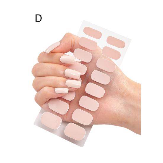 1 Set Nail Polish Strips Stickers 24 Fingers Full Wrap Self Adhesive Gel Nail Strips Art Decals for Women DIY Decor