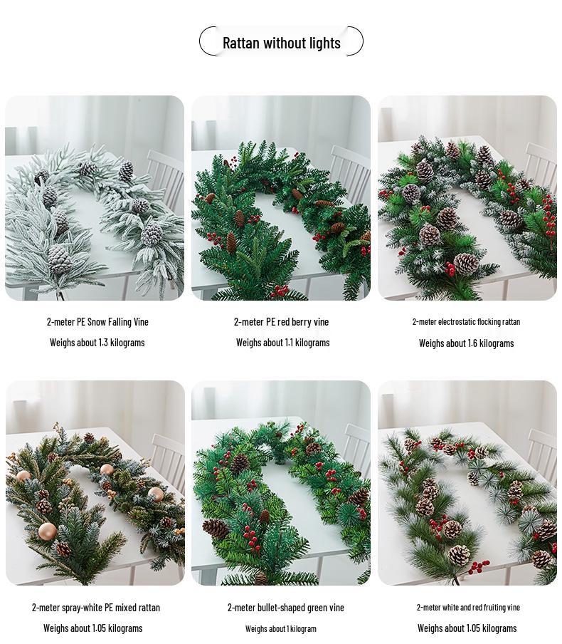 Christmas Wreath Vine Door & Wall Hanging Ornaments for Festive Atmosphere