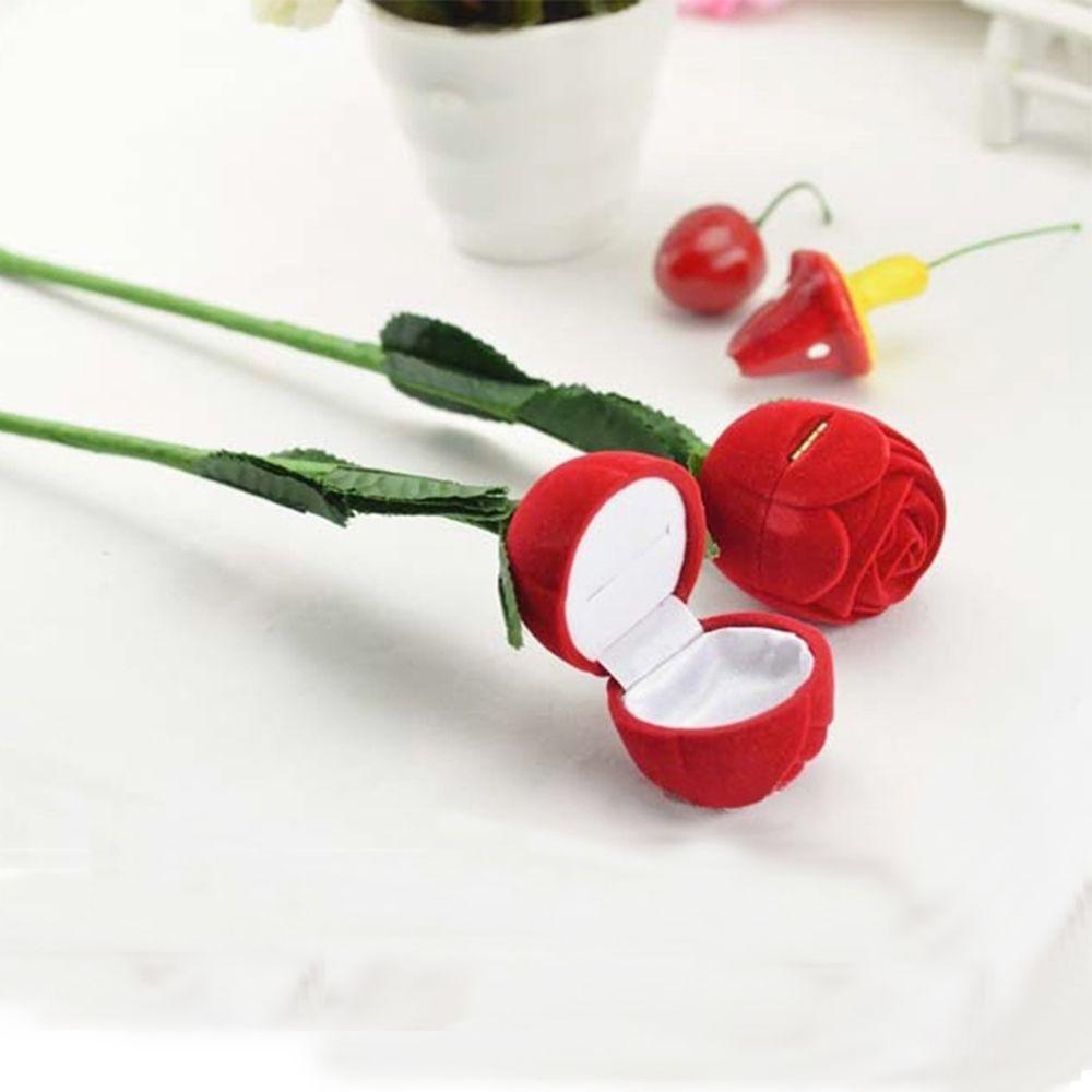 Boxes Case Earrings Hot Box Necklace Velvet Earring Storage Red Flower Pendant Rose Ring Jewelry Gift