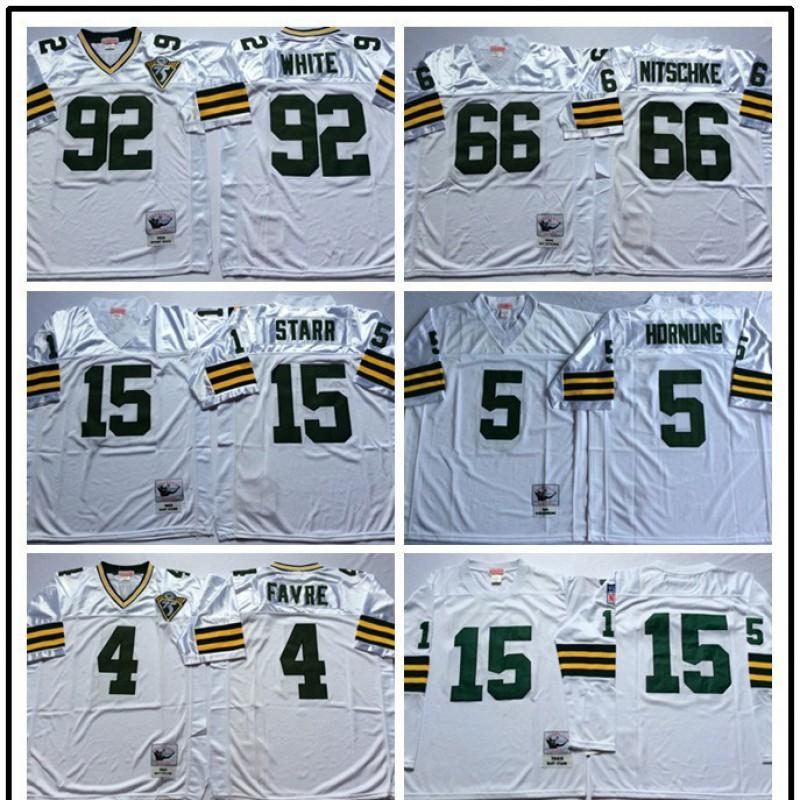 Green Bay Packers NFL Throwback Jersey Men Women Cotton Blend Retro Football Uniform Fans Sports Wear