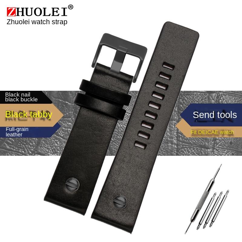 Pro Diesel DZ7257 DZ4323 DZ7348 DZ7313 DZ7312 DZ4318 originální kožený řemínek na hodinky pánský velký ciferník Retro nýtovaný hovězí řemínek na hodinky