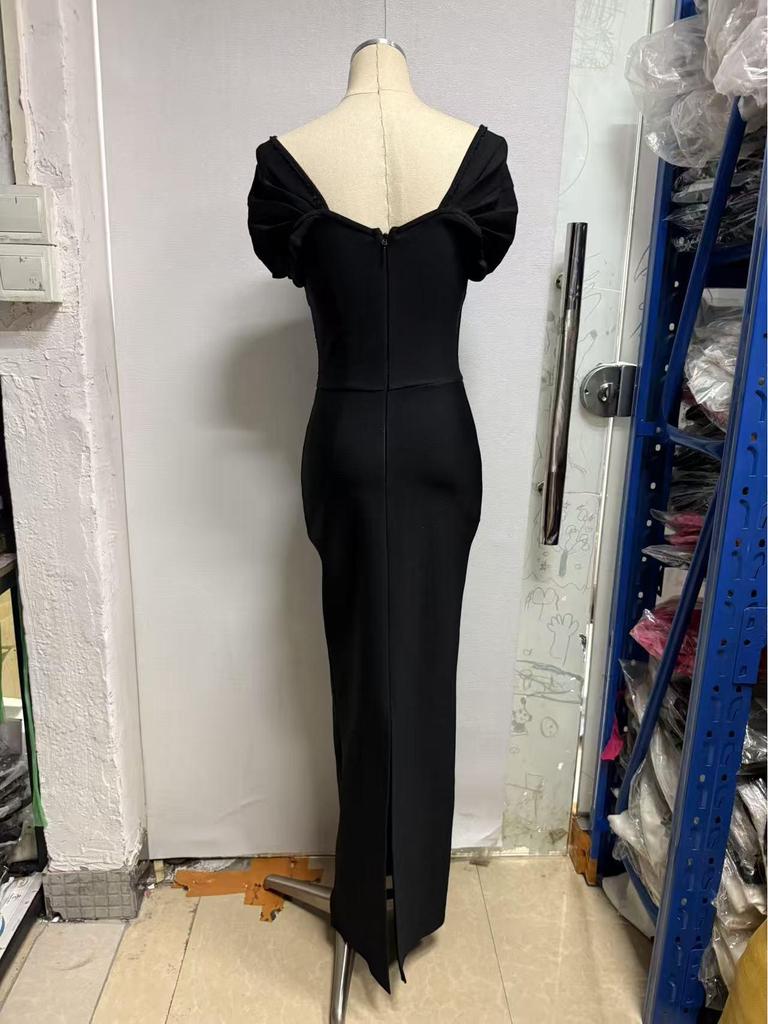 Elegant Rhinestone One-Shoulder Bandage Evening Gown